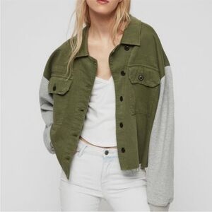 All Saints Green and Gray Utility Jacket